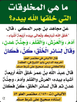 المخلــــــــــــــــــوقات التي خلقها الله بيده سبحانه