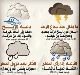 ماذا تقول عند سماع الرعد & الريح & المطر & بعد نزول المطر